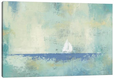 Sailboat Dream Canvas Art Print - Serene Green