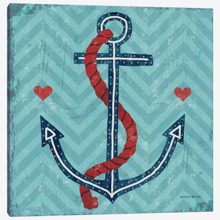 Nautical Love (Anchor) Canvas Print #WAC3911} by Michael Mullan Canvas Art