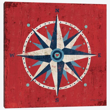 Nautical Love (Compass) Canvas Print #WAC3912} by Michael Mullan Canvas Wall Art
