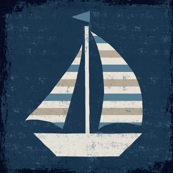 Kids Nautical Art: Nautical Love (Sail Boat II) by Michael Mullan