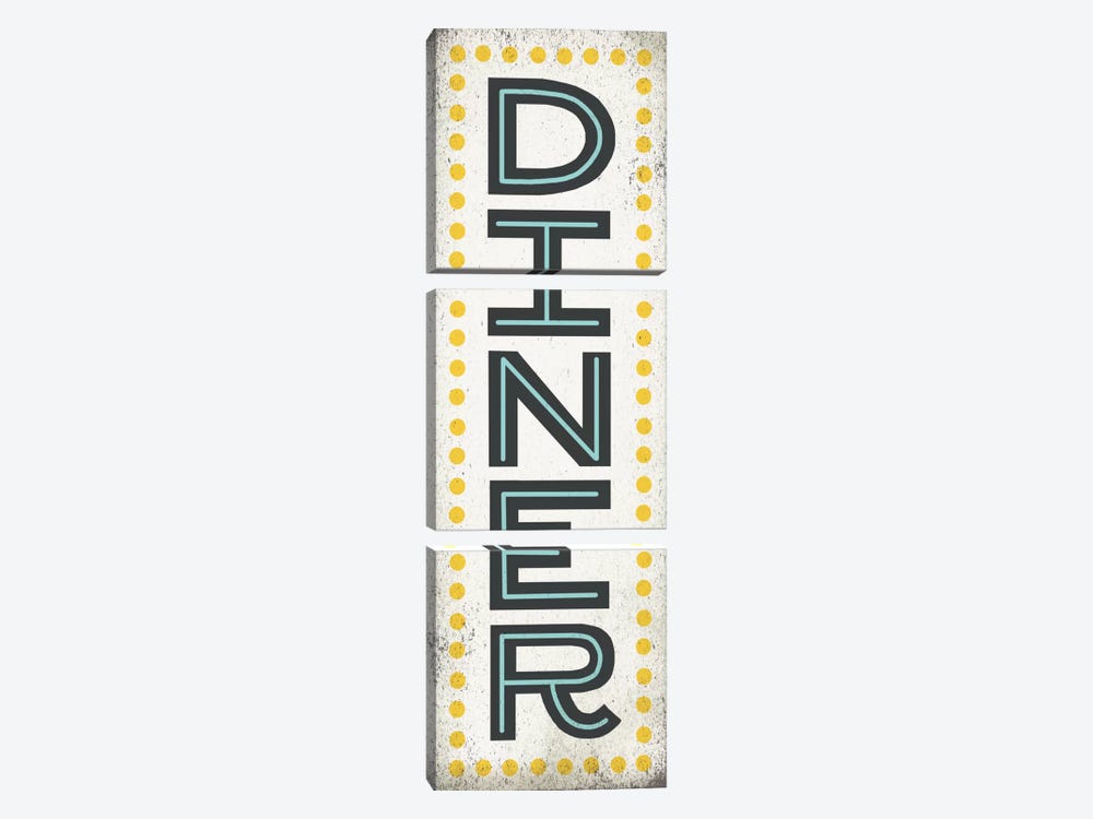 Retro Diner (Diner Sign) by Michael Mullan 3-piece Canvas Artwork
