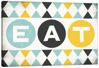 Retro Diner (Eat) Canvas Art Print - Geometric Art