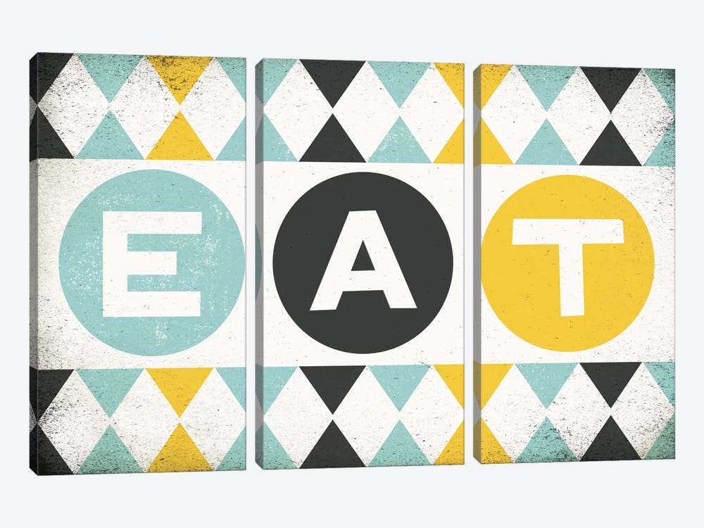 Retro Diner (Eat) by Michael Mullan 3-piece Art Print