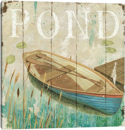 Waterside II  Canvas Art Print - Canoes