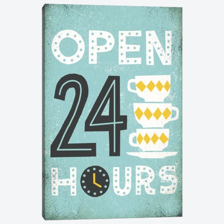 Retro Diner (Open 24 Hours I) Canvas Print #WAC3920} by Michael Mullan Canvas Art Print