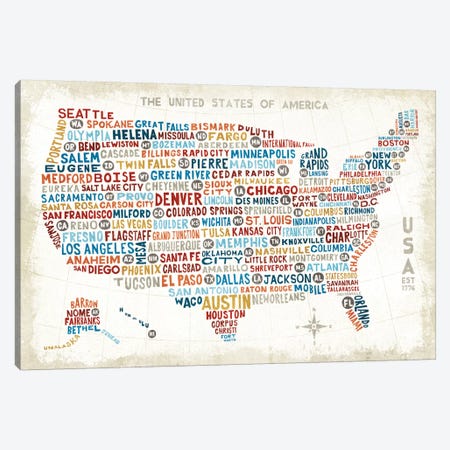 US City Map Canvas Print #WAC3923} by Michael Mullan Canvas Print