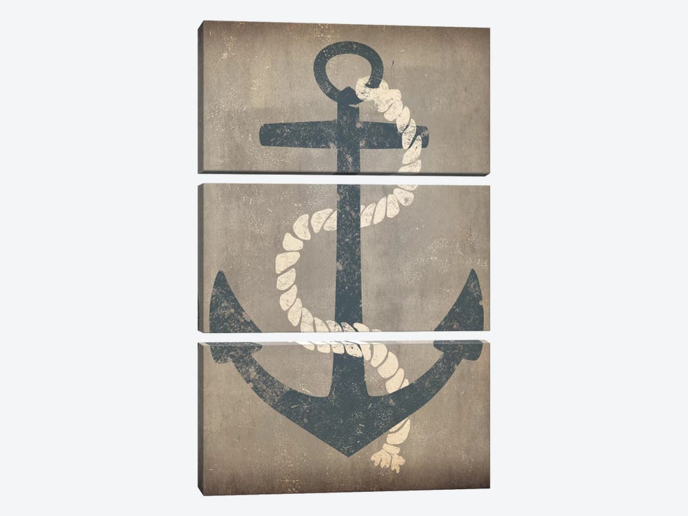Nautical Anchor (Grey) 3-piece Canvas Print