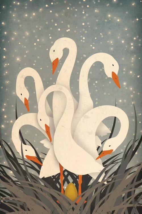 Six Geese A Laying by Ryan Fowler wall art