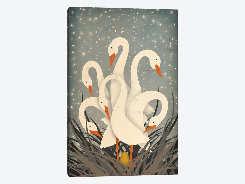 Six Geese A Laying by Ryan Fowler 1-piece Canvas Artwork