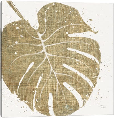 Gold Leaves III Canvas Art Print - Tropical Leaf Art