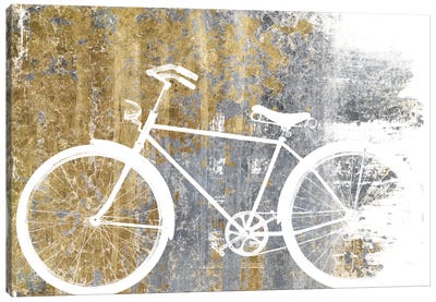 Gilded Bicycle Canvas Art Print - Cycling Art