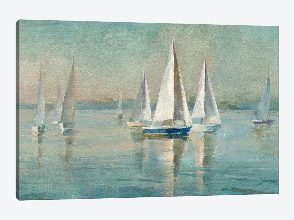 Sailboats at Sunrise by Danhui Nai 1-piece Canvas Print