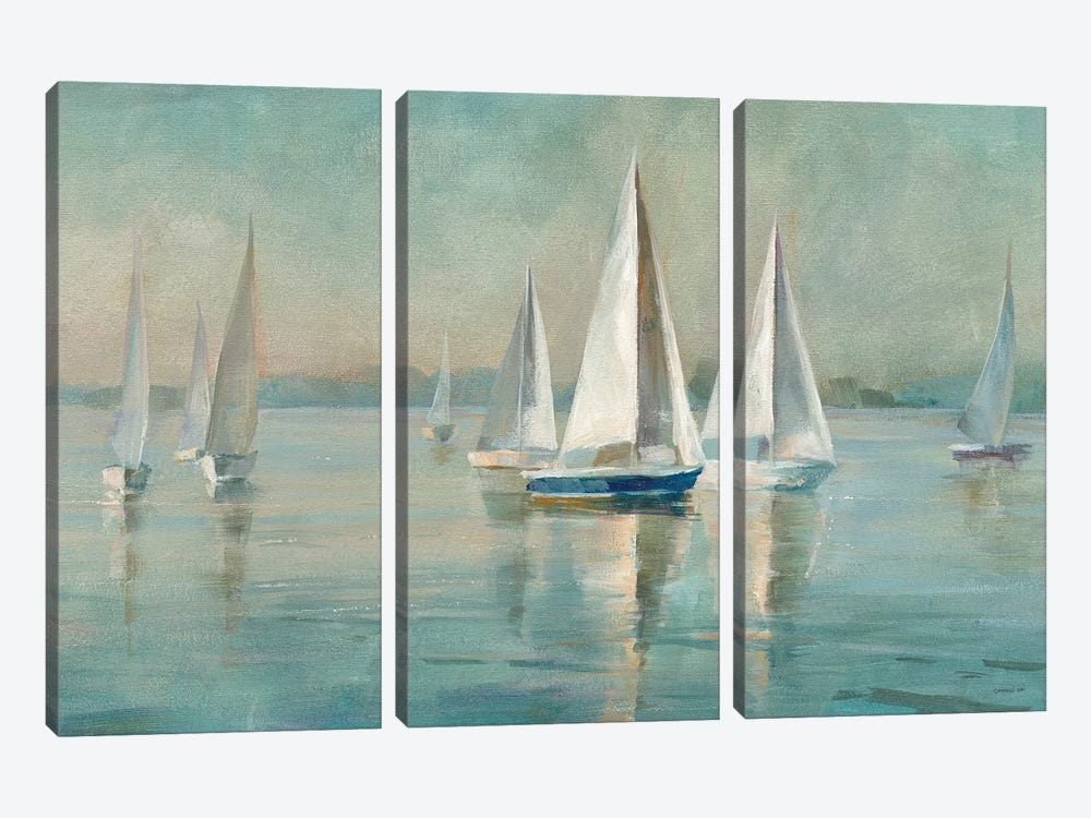 Sailboats at Sunrise by Danhui Nai 3-piece Canvas Art Print