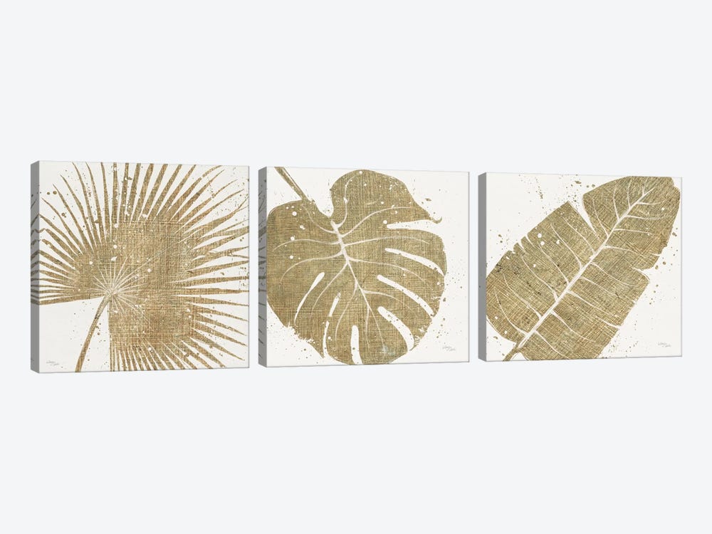Gold Leaves Triptych by Wellington Studio 3-piece Canvas Art