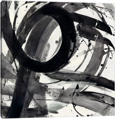 Roller Coaster II Canvas Art Print - Black & White Abstract Art