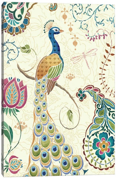 Peacock Fantasy II  Canvas Art Print - Paisley