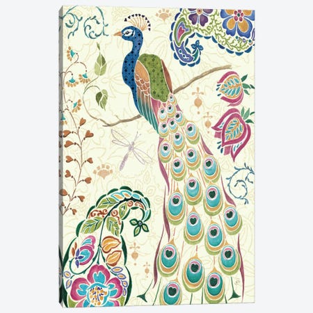 Peacock Fantasy III  Canvas Print #WAC402} by Daphne Brissonnet Canvas Wall Art