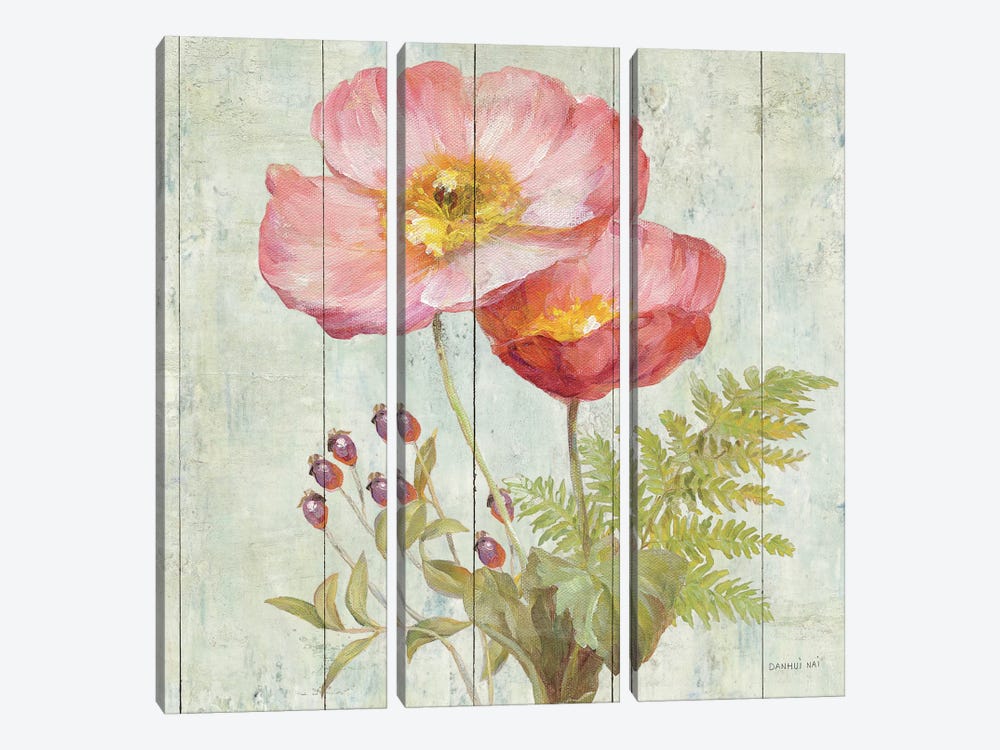 Natural Floral IV by Danhui Nai 3-piece Canvas Art Print