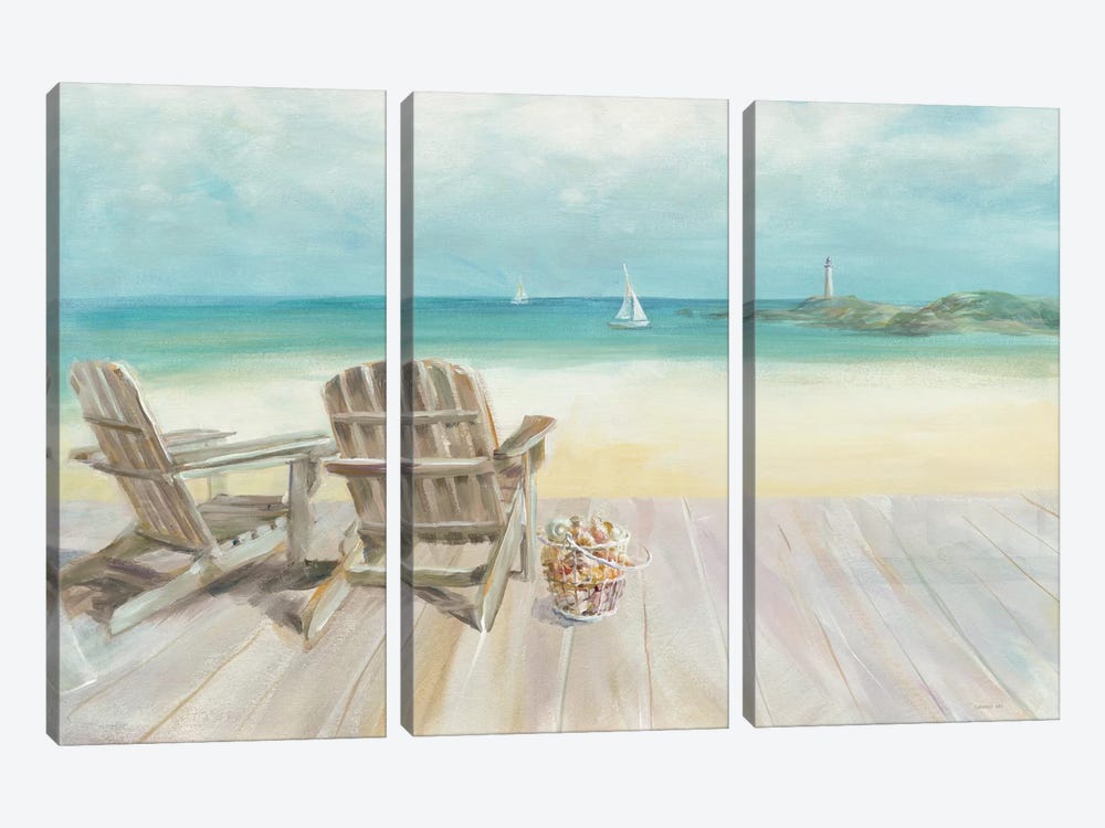 Seaside Morning No Window by Danhui Nai 3-piece Canvas Artwork