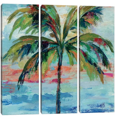 California Palm I Canvas Art Print - 3-Piece Tree Art