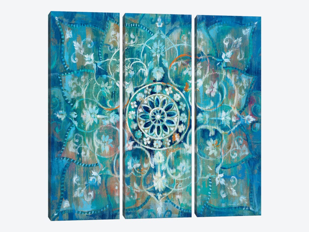 Mandala in Blue I 3-piece Canvas Print