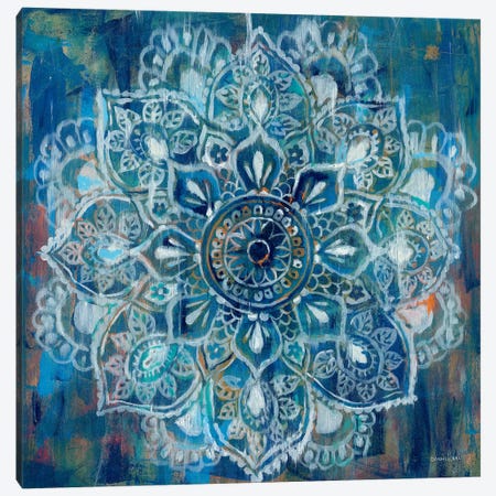 Mandala in Blue II Canvas Print #WAC4194} by Danhui Nai Canvas Art
