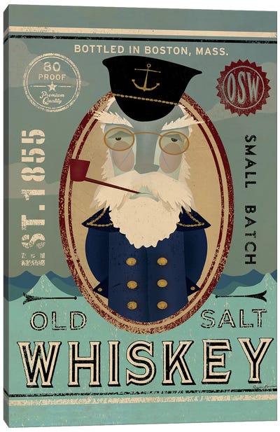 Old Salt Whiskey (Fisherman III) Canvas Art Print - Bar Art