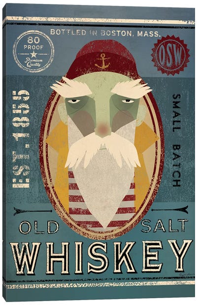 Old Salt Whiskey (Fisherman VIII) Canvas Art Print - Winery/Tavern