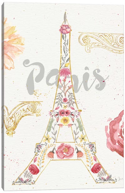 Paris Blooms I Canvas Art Print - French Country Décor