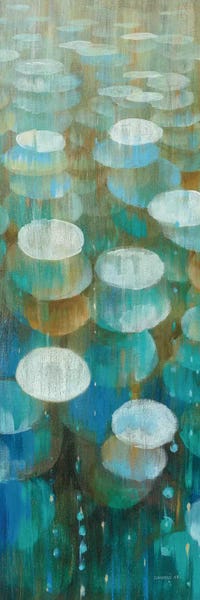 Teal Abstract Art: Raindrops II by Danhui Nai