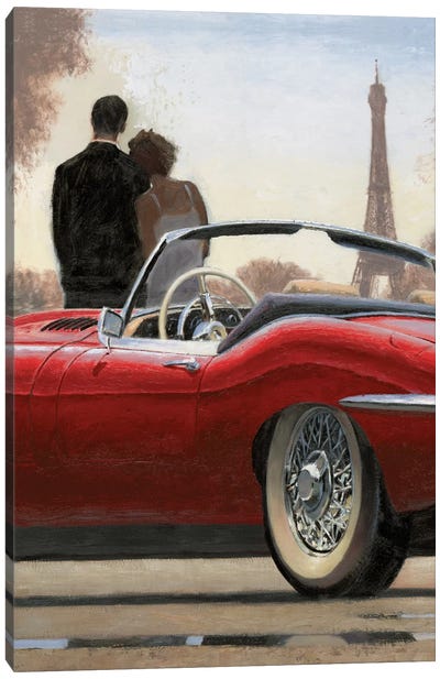 A Ride In Paris I Canvas Art Print - Romantic Bedroom Art