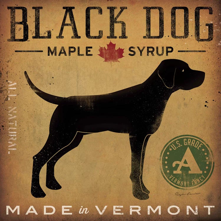 Black Dog Maple Syrup by Ryan Fowler canvas print
