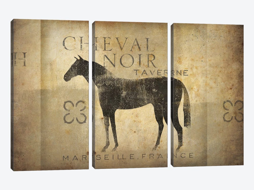 Cheval Noir IV 3-piece Art Print