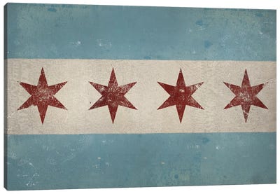 Chicago Flag Canvas Art Print - Illinois Art