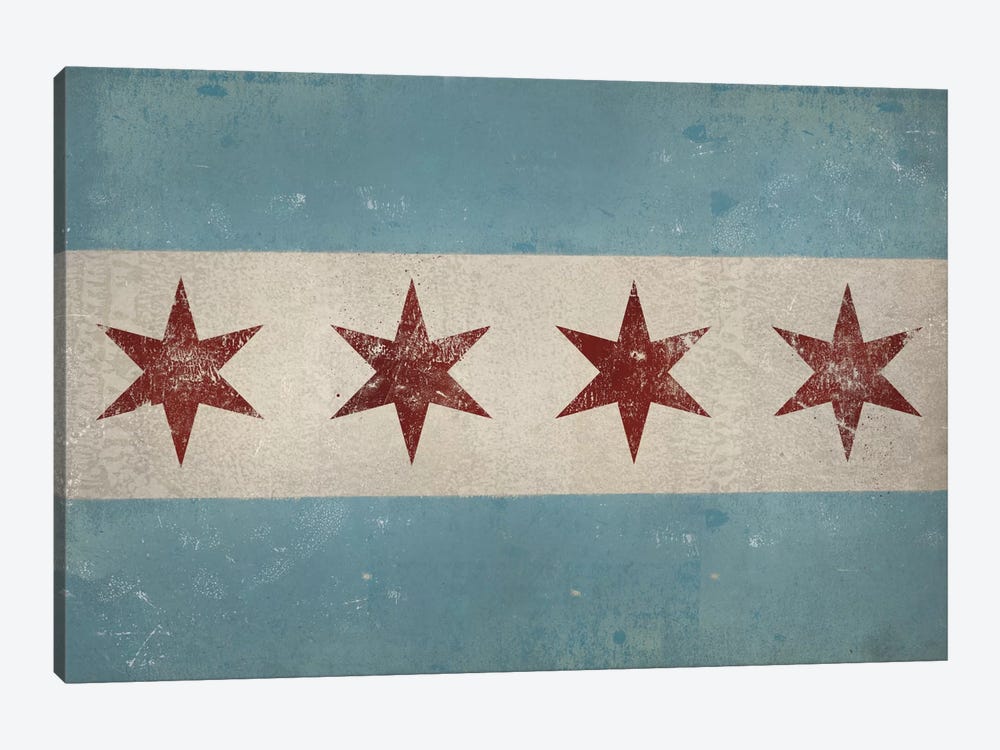 Chicago Flag by Ryan Fowler 1-piece Canvas Artwork