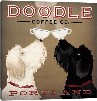 Doodle Coffee Co. Canvas Art Print - Dog Art