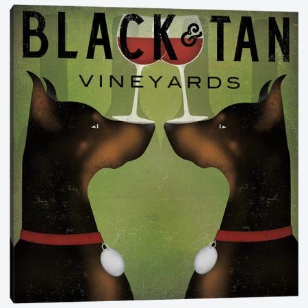 Black & Tan Vineyards (Doberman Pinschers) Canvas Print #WAC4241} by Ryan Fowler Art Print