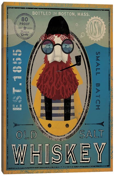 Old Salt Whiskey (Fisherman IV) Canvas Art Print - Food & Drink Typography