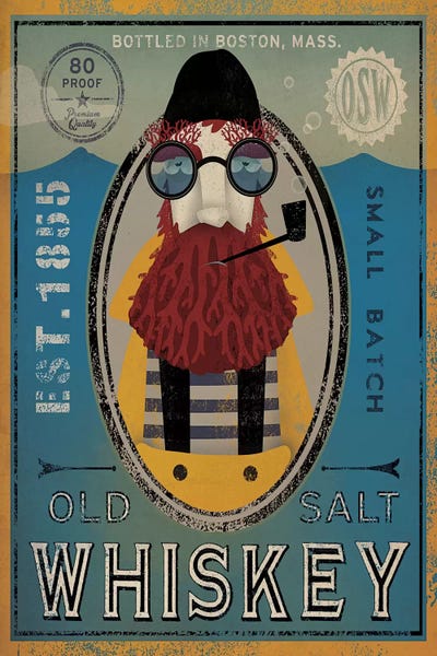 Food & Drink Posters: Old Salt Whiskey (Fisherman IV) by Ryan Fowler