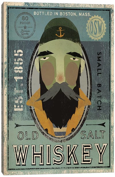 Old Salt Whiskey (Fisherman V) Canvas Art Print - Nautical Décor