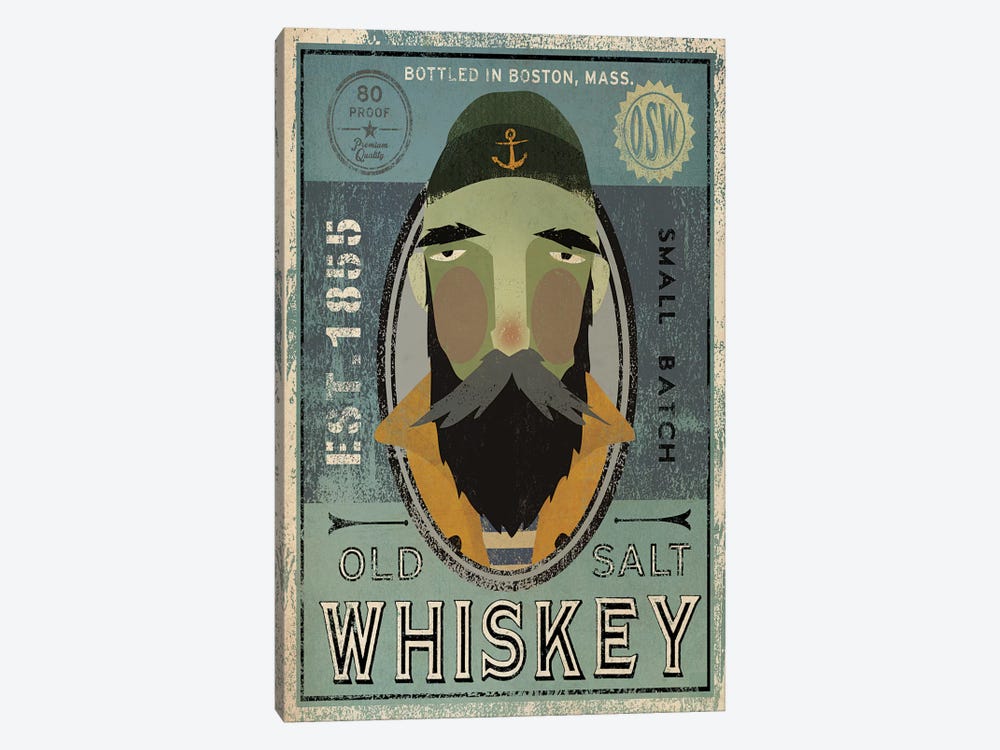 Old Salt Whiskey (Fisherman V) by Ryan Fowler 1-piece Canvas Print