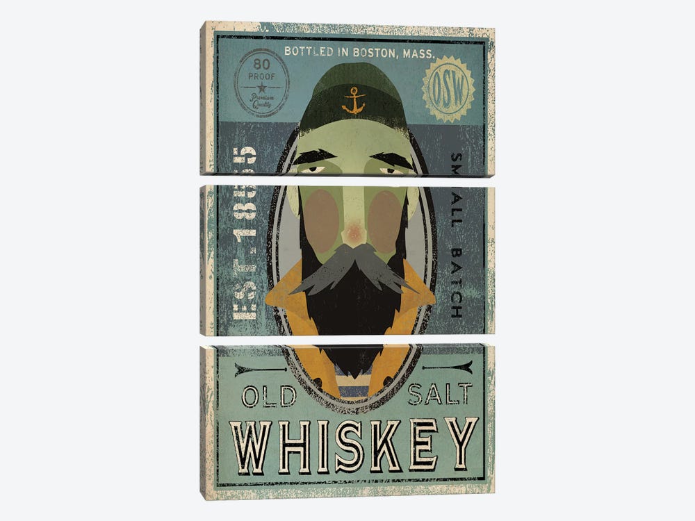Old Salt Whiskey (Fisherman V) by Ryan Fowler 3-piece Art Print