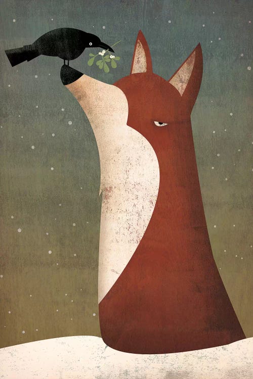 Fox And Mistletoe by Ryan Fowler wall art