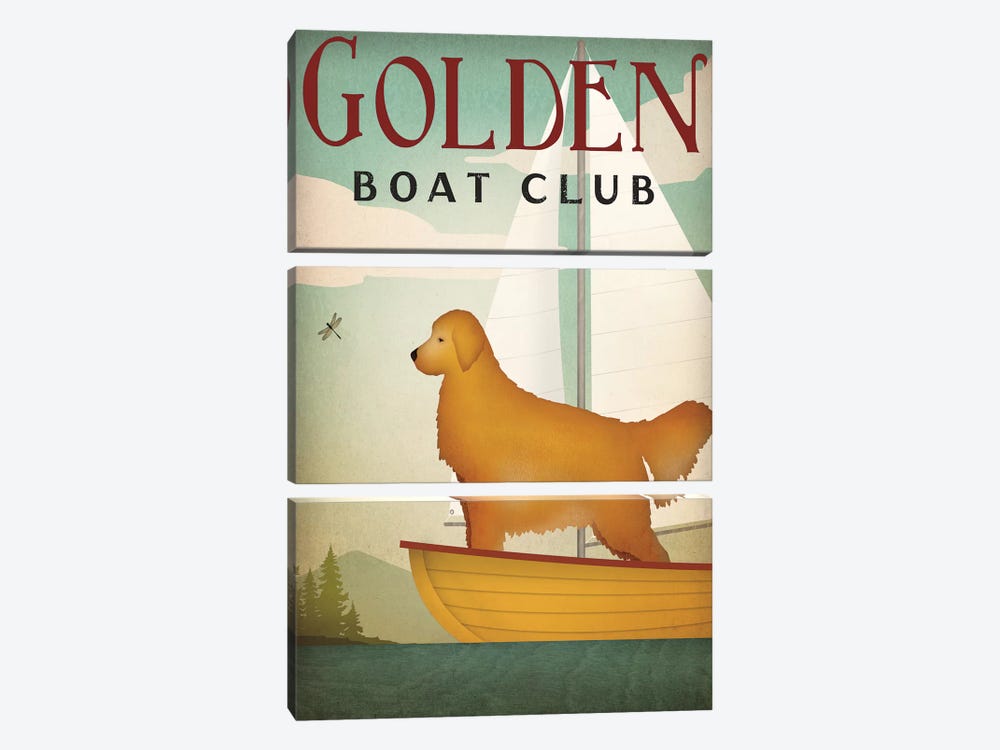Golden Boat Club by Ryan Fowler 3-piece Canvas Print