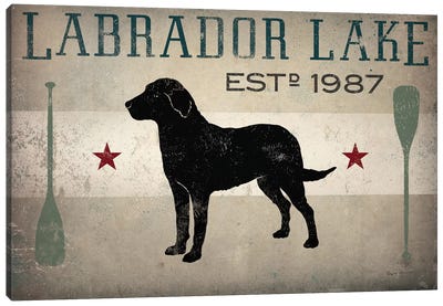 Labrador Lake II Canvas Art Print - Best Selling Dog Art