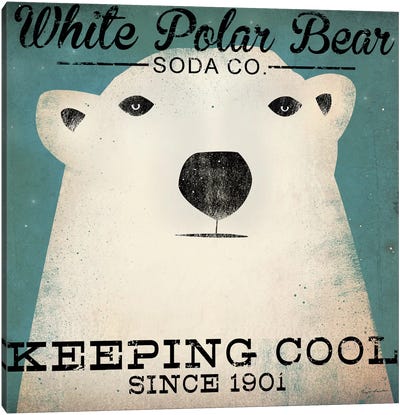 White Polar Bear Soda Co. Canvas Art Print - Soft Drink Art