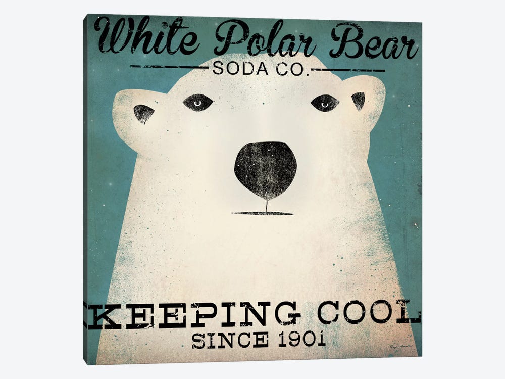 White Polar Bear Soda Co. by Ryan Fowler 1-piece Canvas Artwork