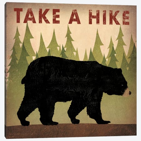 Take A Hike (Black Bear) Canvas Print #WAC4257} by Ryan Fowler Canvas Print