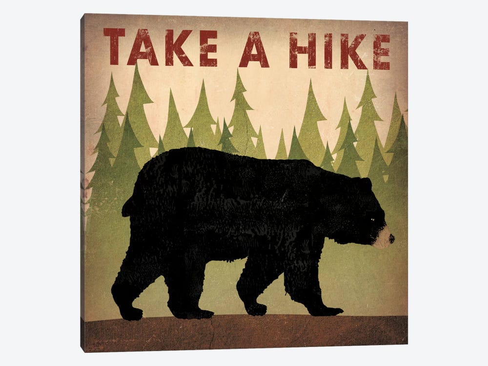 Take A Hike (Black Bear) by Ryan Fowler 1-piece Art Print