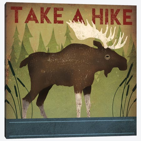 Take A Hike (Moose) Canvas Print #WAC4258} by Ryan Fowler Canvas Artwork